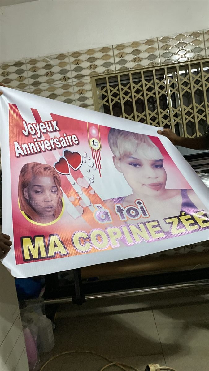 Bâche personnalisée pour anniversaire avec photos et message